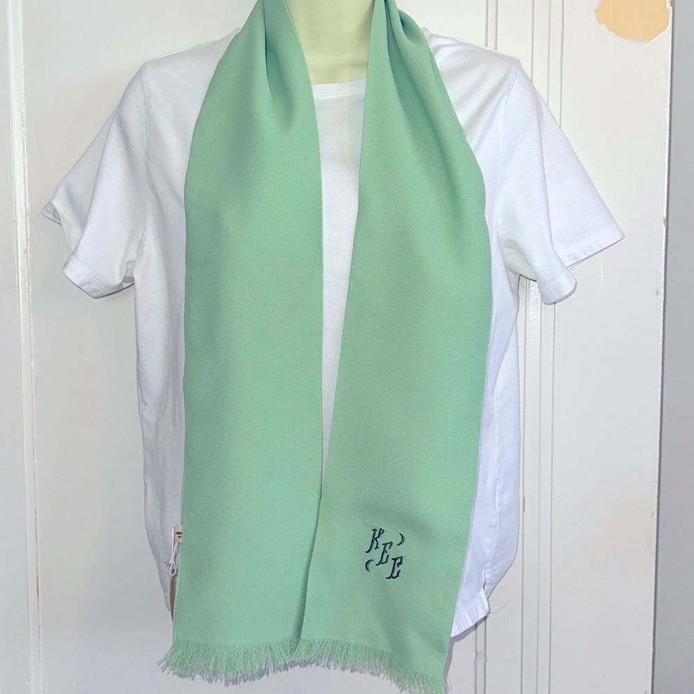 NWT dead stock Vintage 60s Miss Eileen mint green‎ rayon neck sash/scarf